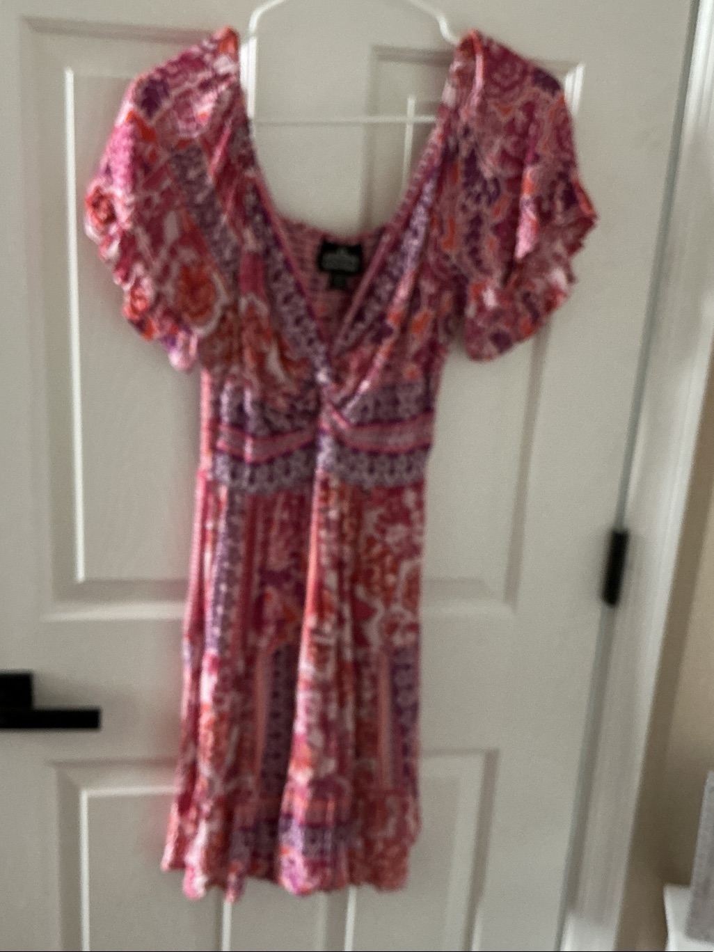 Angie Pink And Purple Printed Mini Dress